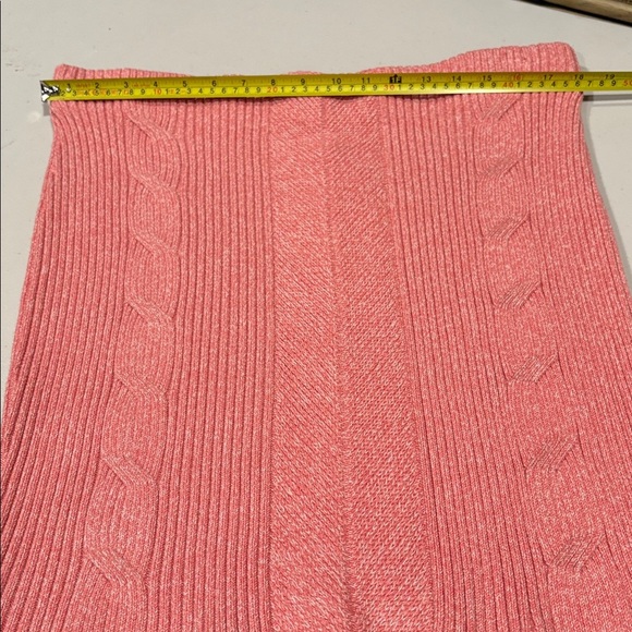 Express - High Waisted Cable Knit Mini Sweater Skirt. Size Large. NWT. Pink - Picture 14 of 16